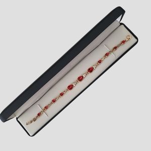 NEW Ruby and Gold Bracelet with Rhinestones